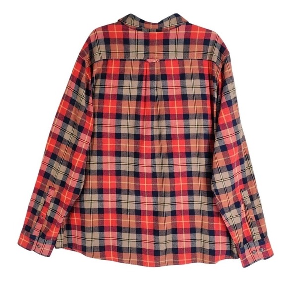 Eddie Bauer Flannel Shirt Mens 2XL Bittersweet Harvest Plaid Orange Red LS NWT - Picture 5 of 12